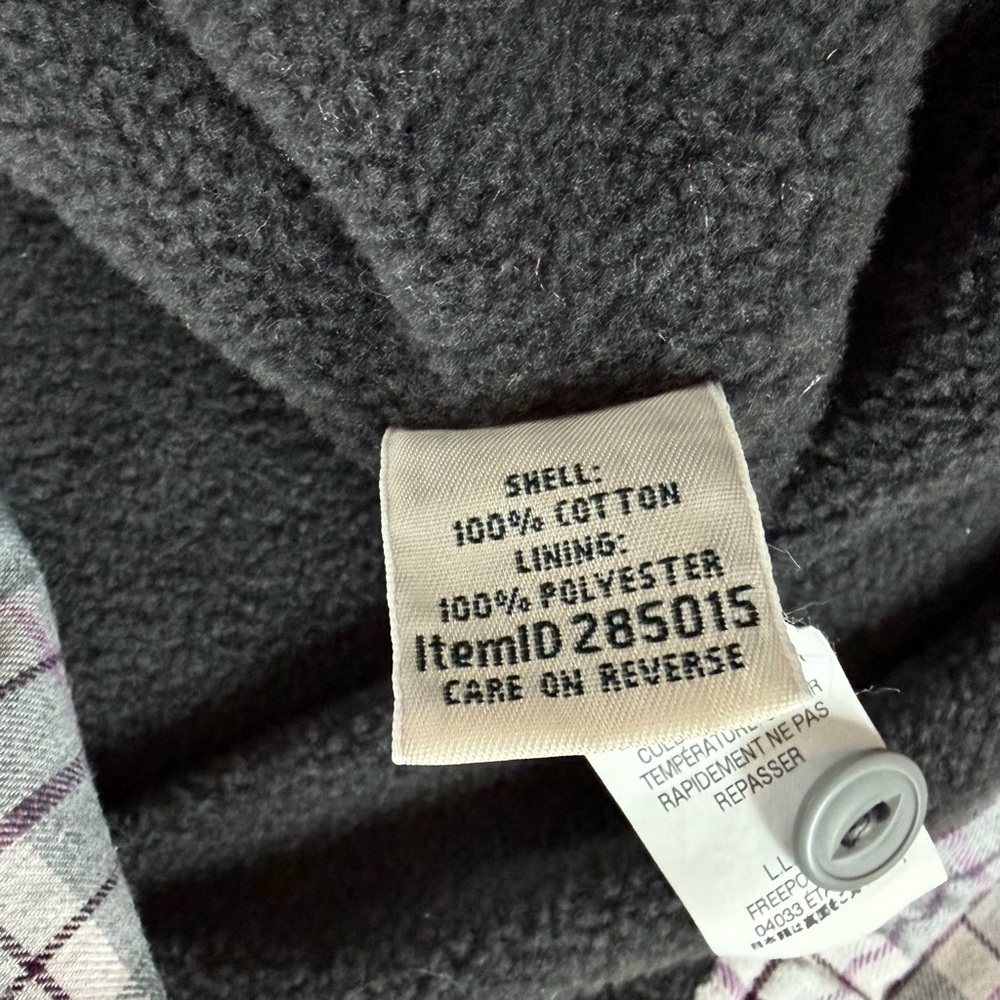 New L.L. Bean Fleece-Lined Flannel Shirt Jacket Shacket Plaid 3X Gray White - Picture 8 of 8